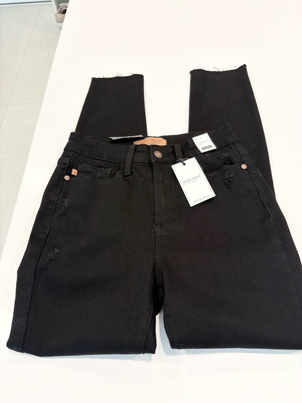 NWT Judy Blue high rise distressed black denim jeans size 3/26